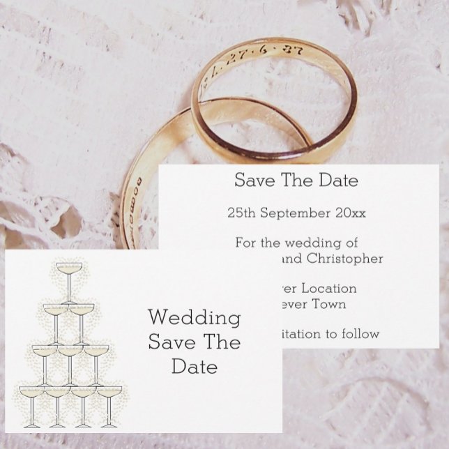 Champagnergläser Design Hochzeit Save The Date (Von Creator hochgeladen)