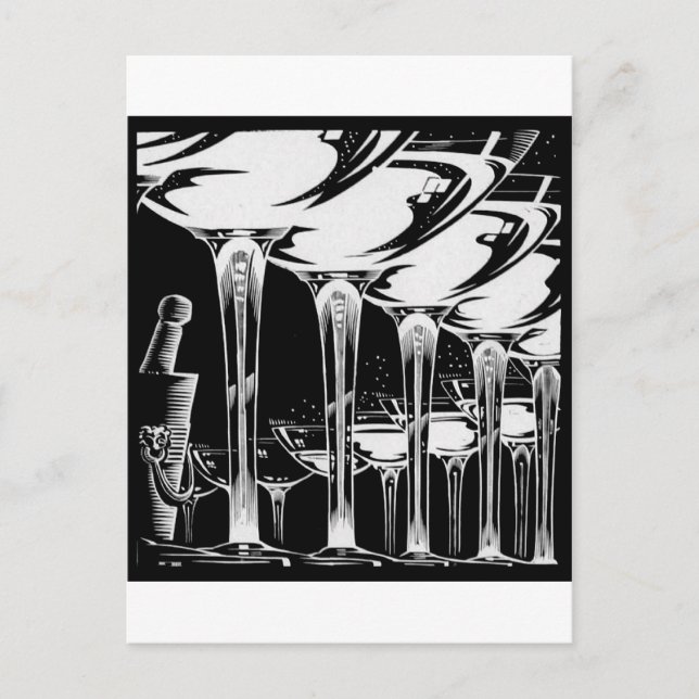 Champagnergläser Postkarte (Vorderseite)