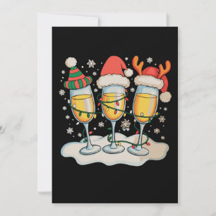 Champagnergläser Weihnachtsmann Rentier Weihnachte Einladung