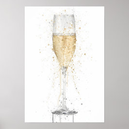 Champagnerkelch 'Weiß' Poster