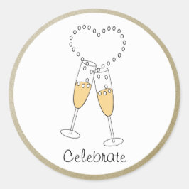 Champagnertoast mit Heftaufkleber Runder Aufkleber