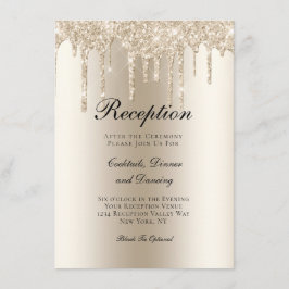 Champagnertränke Glitzer Hochzeitsempfang Begleitkarte