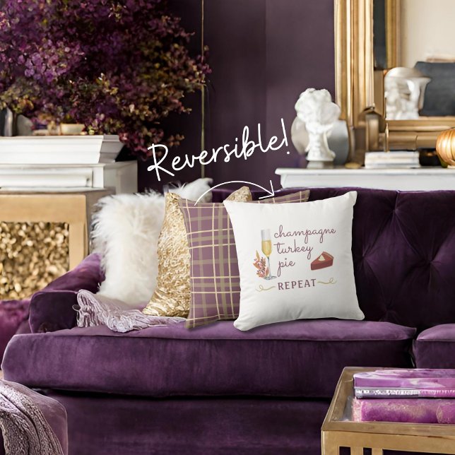 Champagnertruthenkuchen Erntedank kariert Kissen (Von Creator hochgeladen)