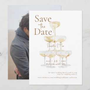 Champagnerturm Die zwei Fotos der USA Save the Dat Save The Date
