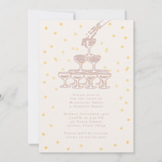 Champaign French Wedding Einladung