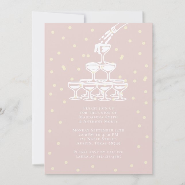 Champaign French Wedding Einladung (Vorderseite)