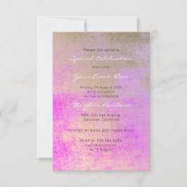 Champaign Gold Bright Rose Rosa Metallic Minimal Einladung