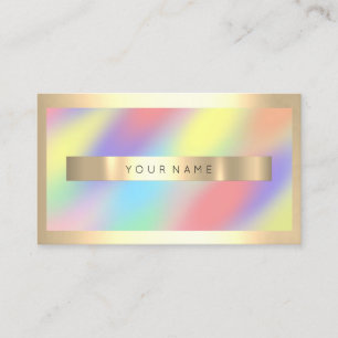 Champaign Gold Frame Holograph Ombre Luxury VIP Visitenkarte