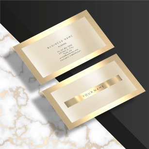 Champaign Gold Glas Frame Metallic Minimal Elfenbe Visitenkarte