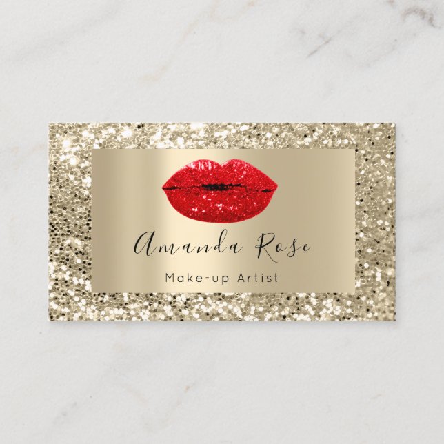 Champaign Gold MAKE-UP ARTIST RED KISS LIPS Terminkarte (Vorderseite)