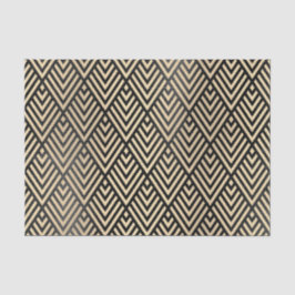 Champaign Gold Metallic Black VIP Zickzack Art Dec Seidenpapier