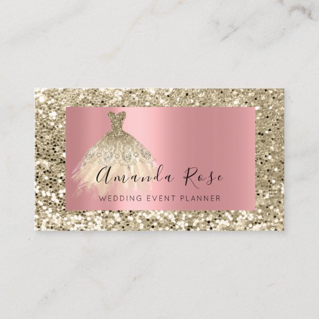 Champaign Gold Wedding Event Planner Fashion Rose Terminkarte (Vorderseite)