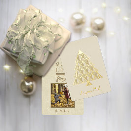 Champaign Joyoux Weihnachten Foto Weihnachtskarte Folieneinladung