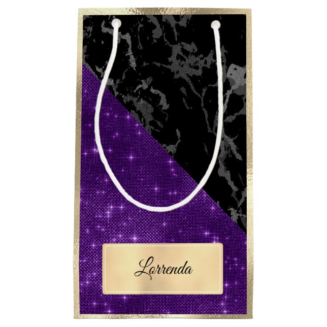 Champaigne Gold Lila Violet Marbella Schwarz Grau Kleine Geschenktüte (Vorderseite)