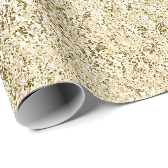 Champaigne Imitate Gold Metallic Molten Abstrakt Geschenkpapier (Rolleneckpunkt)
