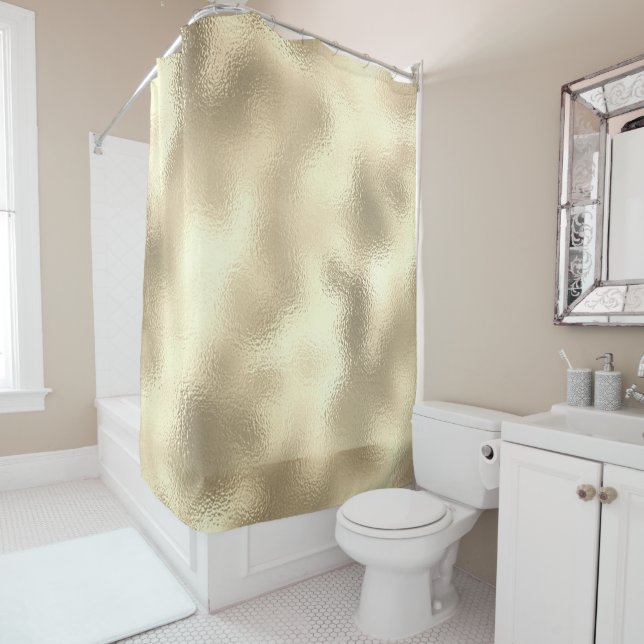 Champaigne Imitate Gold Metallisches Abstraktes Gl Duschvorhang (Beispiel)