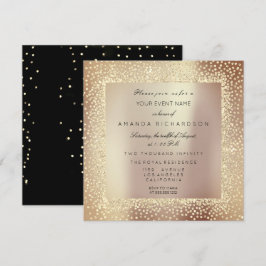 Champaigne Sepia Gold Glitzer Confetti Rose Glam Einladung