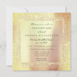 Champaigne Sepia Gold Glitzer Confetti Rose Peach Einladung