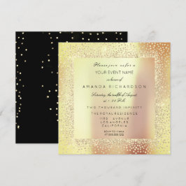 Champaigne Sepia Gold Glitzer Confetti Rose Peach Einladung