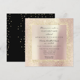 Champaigne Sepia Gold Glitzer Confetti Rose Pearl Einladung