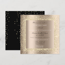 Champaigne Sepia Gold Glitzer Ivory Confetti Lux Einladung