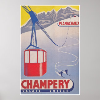 Champery Schweiz Vintages Skiposter Poster