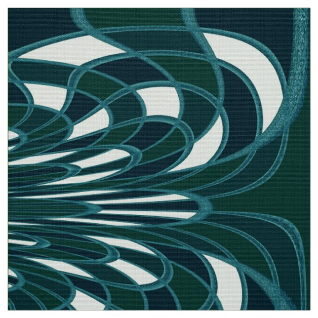 Champignon, résumé - Teal - tissu (Échantillon)