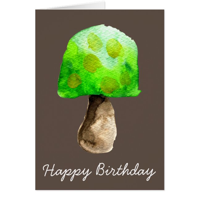Champignon vert aquarelle champignons mignons (Devant)