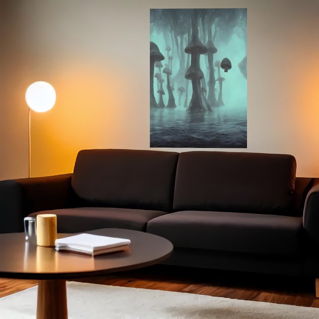 Champignons, brouillard et mer | AI Art Poster (Créateur téléchargé)