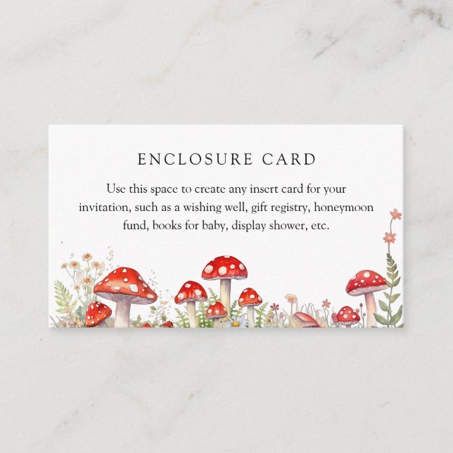 Champignons Carte de boîtier de Baby shower en boi (Devant)