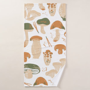 Champignons comestibles sans couture motif. Linocu