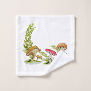 Champignons d'aquarelle dans une clairière foresti