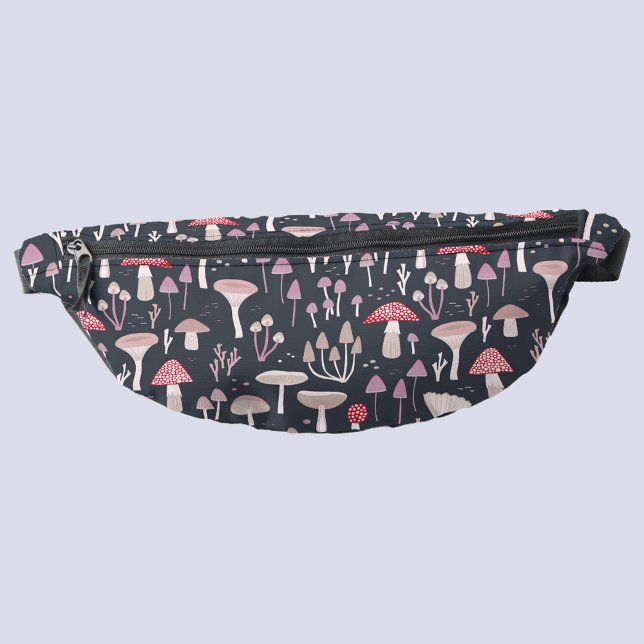 Champignons de champignons et tabouret (Mushroom fungi toadstool pattern dark fanny pack)