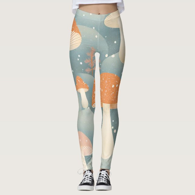 Champignons d'hiver Imprimer Leggings en couleurs  (Devant)