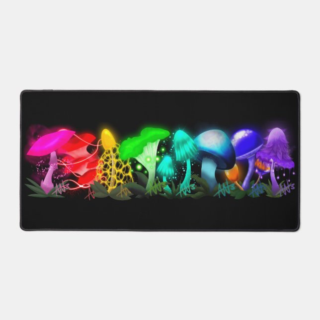 Champignons éclatants et vibrants arc-en-ciel (Recto)