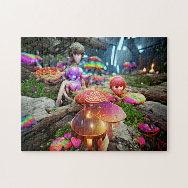 Champignons et fées Jigsaw Puzzle (Horizontal)