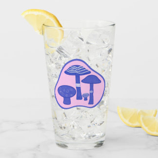 'Champignons roses et bleus' Verre à pinte