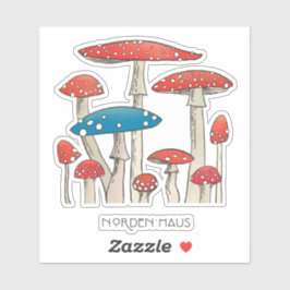 Champignons Stickers Vinyl 8" x 8" sur mesure