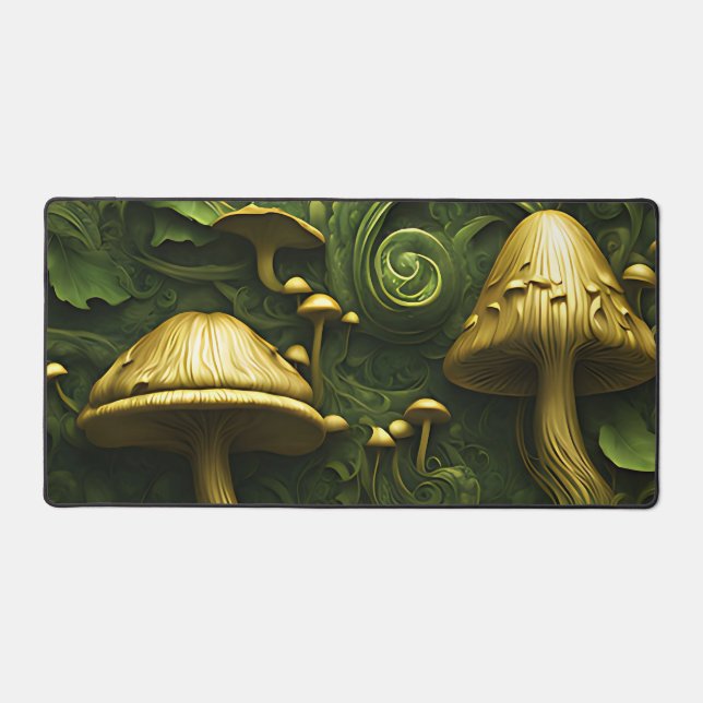 Champignons vert et or sur fleurs (Recto)