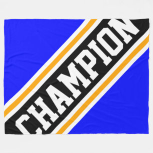 CHAMPION Athletic Vivid Blue Black Racing Streifen Fleecedecke