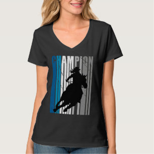 Champion Barrel Racing Pferd Reiten Türkis Cowgirl T-Shirt