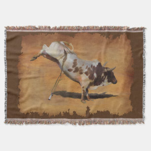 Champion Bucking Rodeo-Bulle auf falschem Pergamen Decke