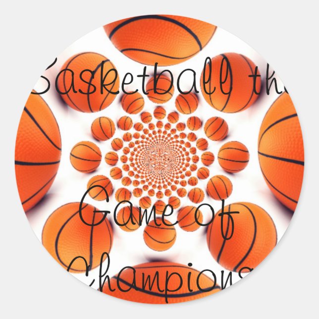 Champion Court Vision: Basketball Spiel der Champs Runder Aufkleber (Vorderseite)