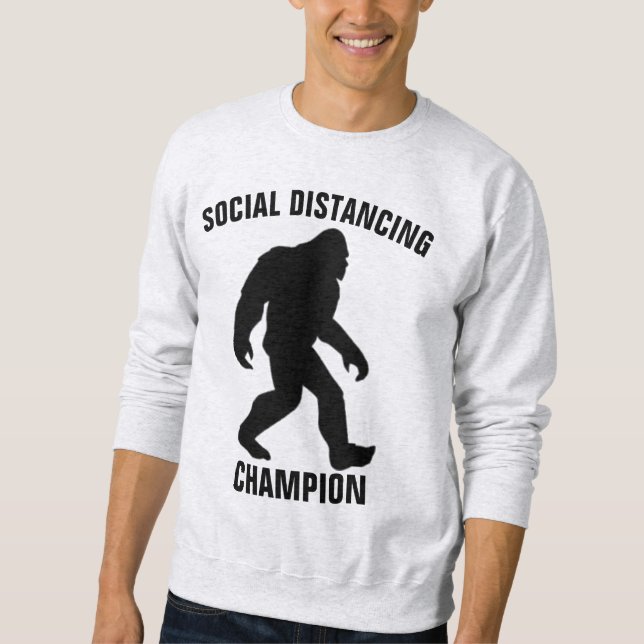 CHAMPION DE DISTANCE SOCIALE BIGFOOT T-shirts amus (Devant)