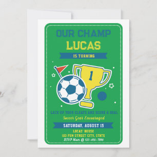 Champion de football 1er anniversaire Invitation