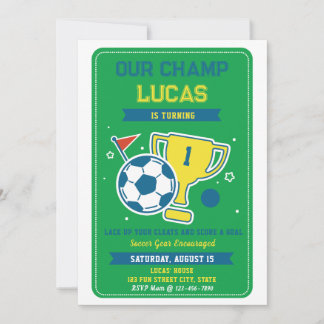Champion de football 1er anniversaire Invitation