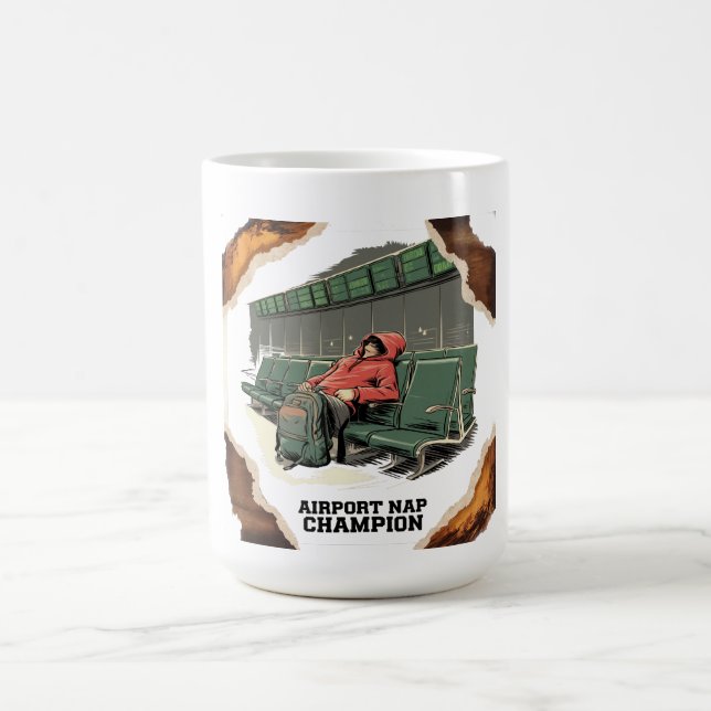 Champion de la sieste de l'aéroport - Mug classiqu (Centre)