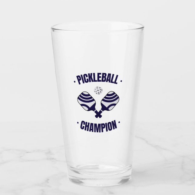 Champion de Pickleball en verre à boire (Devant)