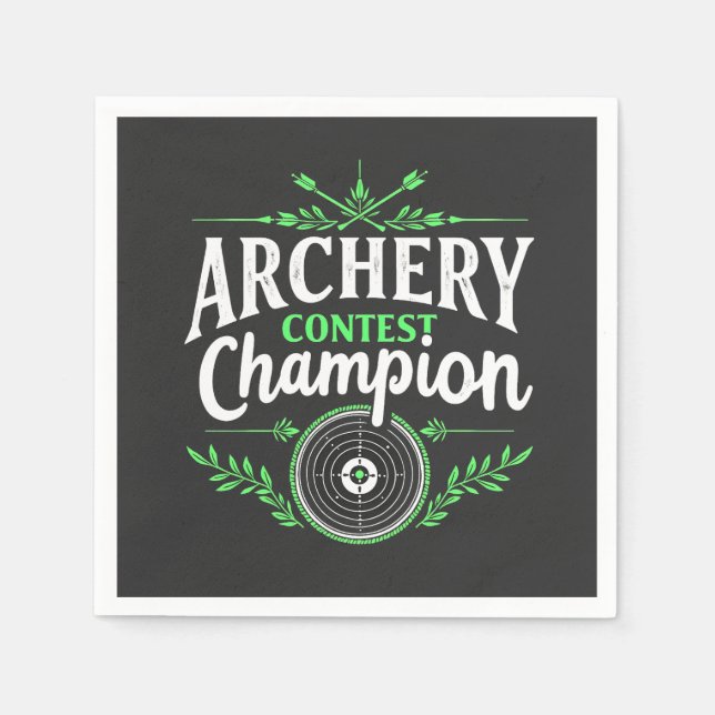 Champion des Bogenwettbewerbs Bow and Arrow Serviette (Vorderseite)