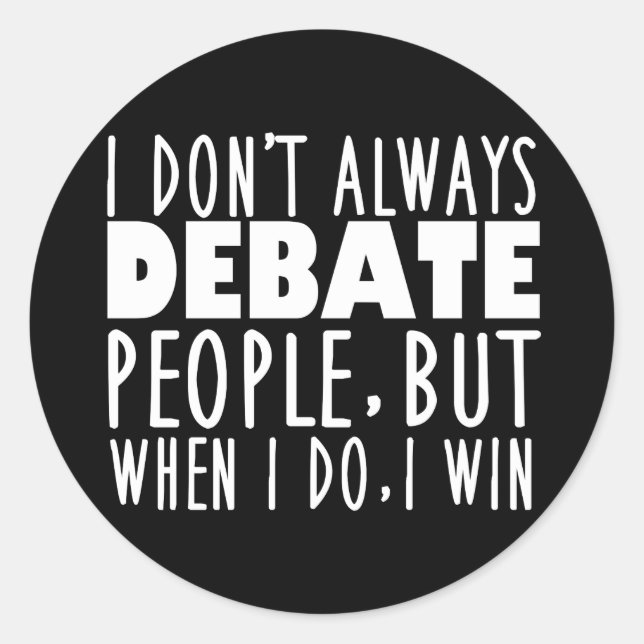 Champion des Funny Debate-Teams Runder Aufkleber (Vorderseite)